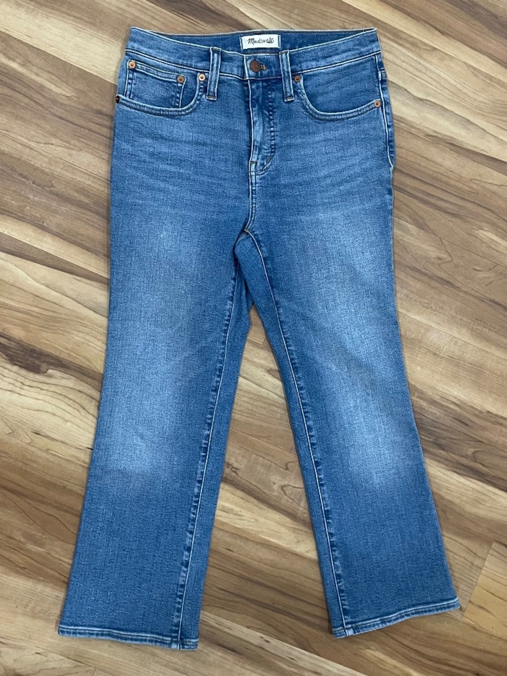 Madewell Cali Demi-Boot Jeans Cropped Bootcut Blue 26P